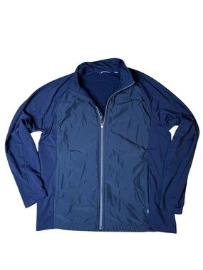 Cutter & Buck Full Zip Jacket Navy Blue Fleece Overlay Size L
